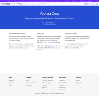 Vectara's API documentation